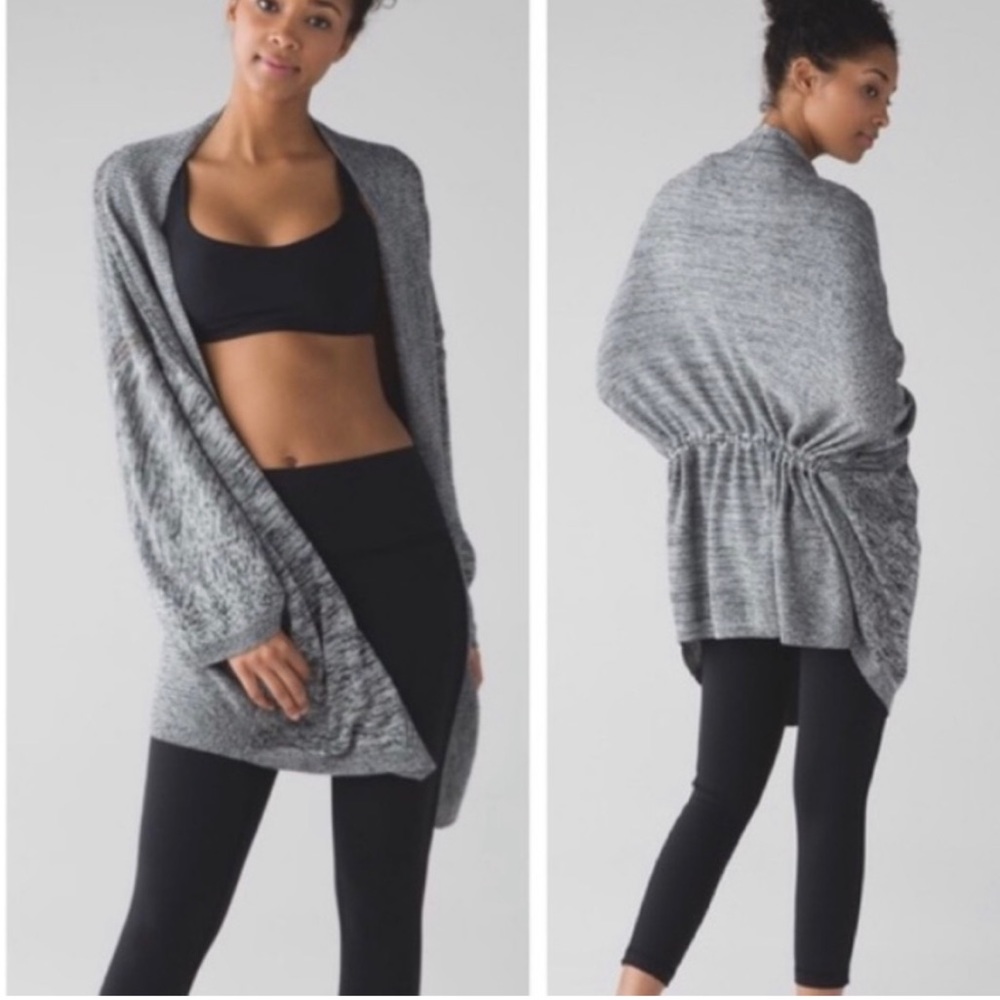 Lululemon Athletica Heathered Gray Breeze Easy Wrap Cardigan